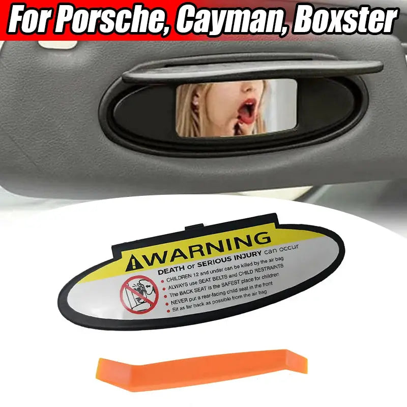 Sun Visor Mirror Cover Black ABS for Porsche 911 996 997 986 987 by InterCyprus Trading Ltd