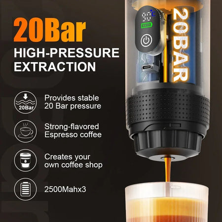 Foombthe Portable Espresso &ndash; Digital Display 3 In 1 Capsule
