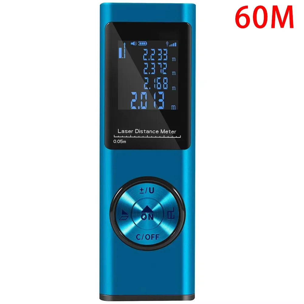 40M/60M Mini Smart Laser Distance Meter &ndash; USB Rechargeable Blue 60m