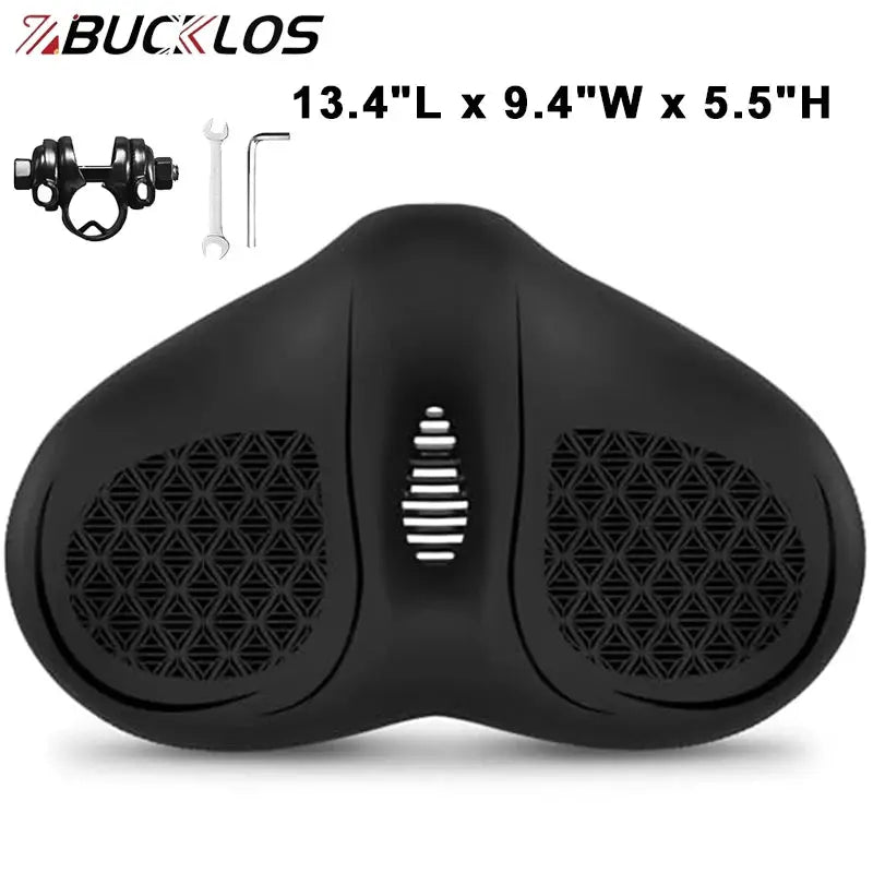 BUCKLOS Extra Wide Bicycle Saddle Oversize Bike Seat Shock Absorption Bicycle Seat for Peloton Exercise Bike Ebike Cruiser Bikes by InterCyprus Trading Ltd