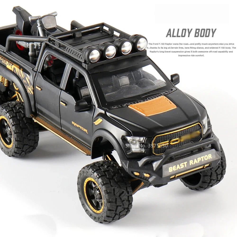 1/28 Raptor F150 &amp; G63 Alloy Diecast Monster Truck Model Toy