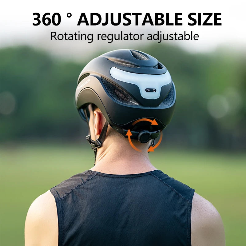 Презареждаема LED задна светлина, Horntour Adult Bike Helmet with Breathable Visor