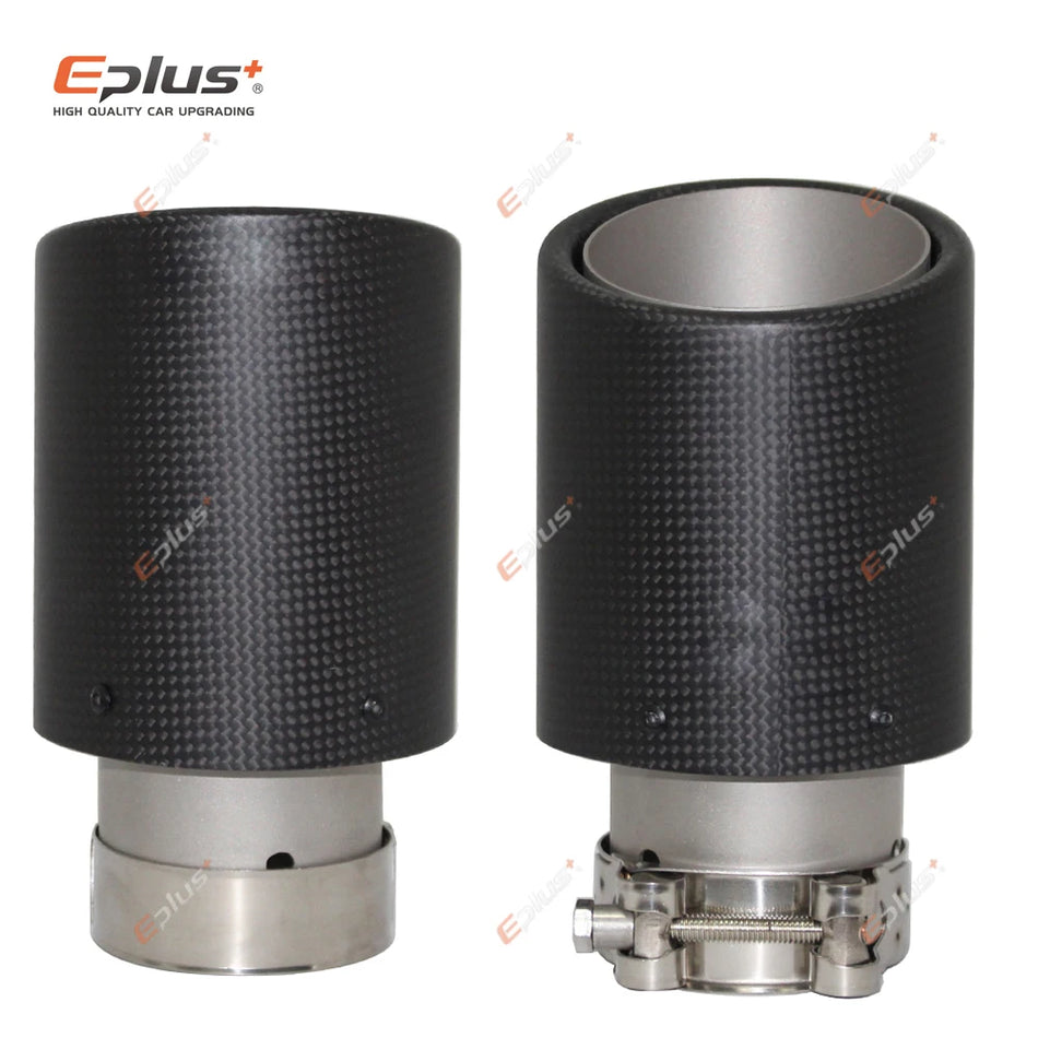 Матовый наконечник глушителя из углеродного волокна, универсальный зажим, нержавеющая сталь 51-77мм