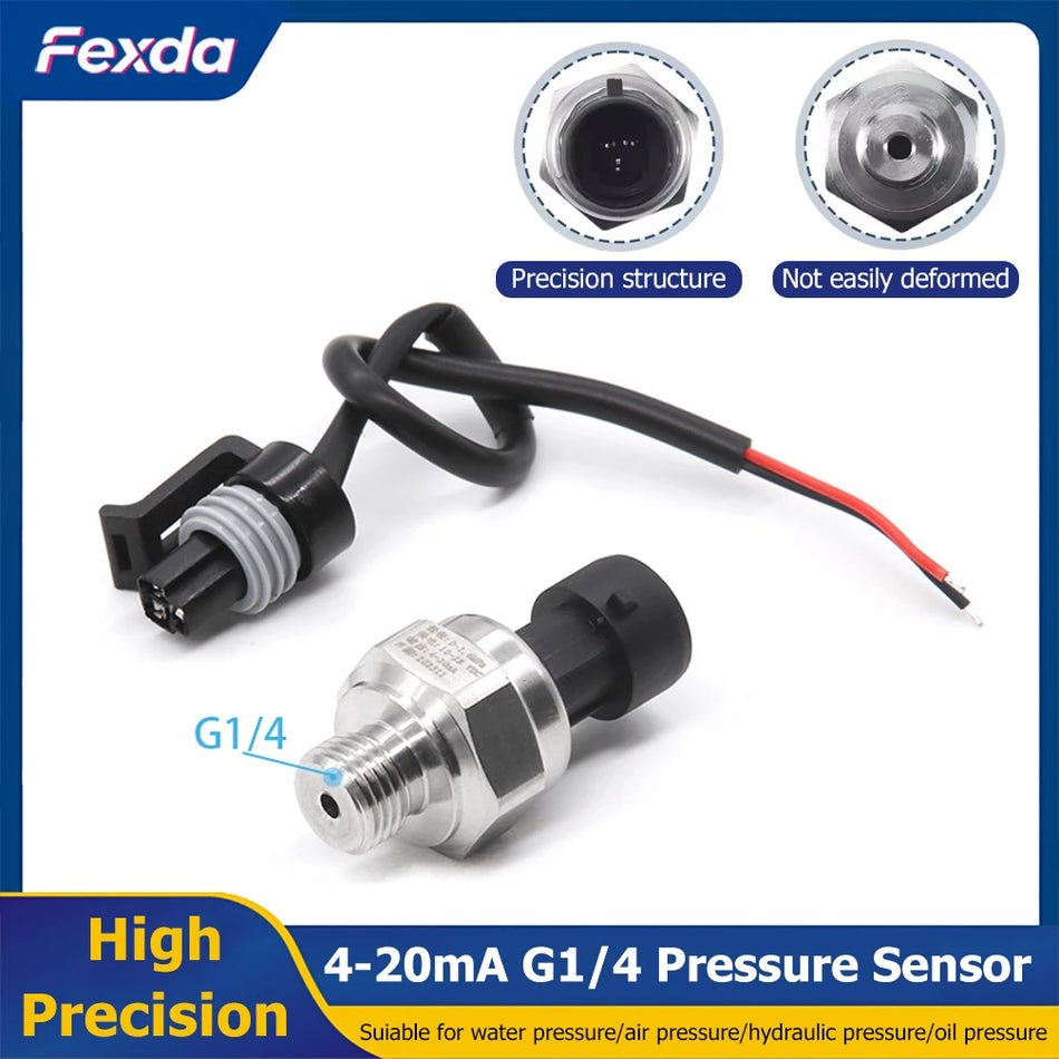 G1/4 Spiediena sensors 4-20mA pārveidotājs ūdenim, gāzei, eļļai 0-1.6MPa