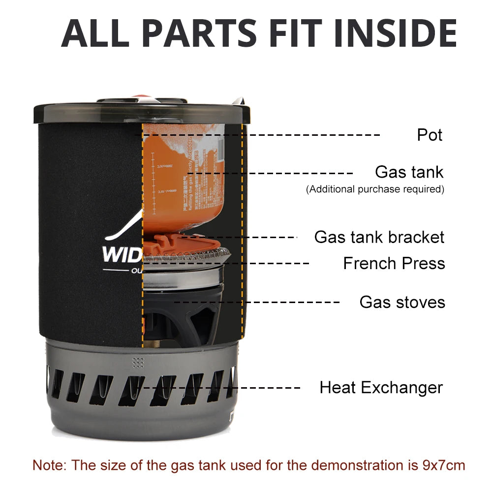 Widesea Outdoor Cooking System with Coffee Pot and Gas Stove
