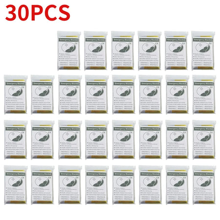 Gold-Silver Waterproof Emergency Survival Blanket 130x210cm 30PCS-Gold-Silver