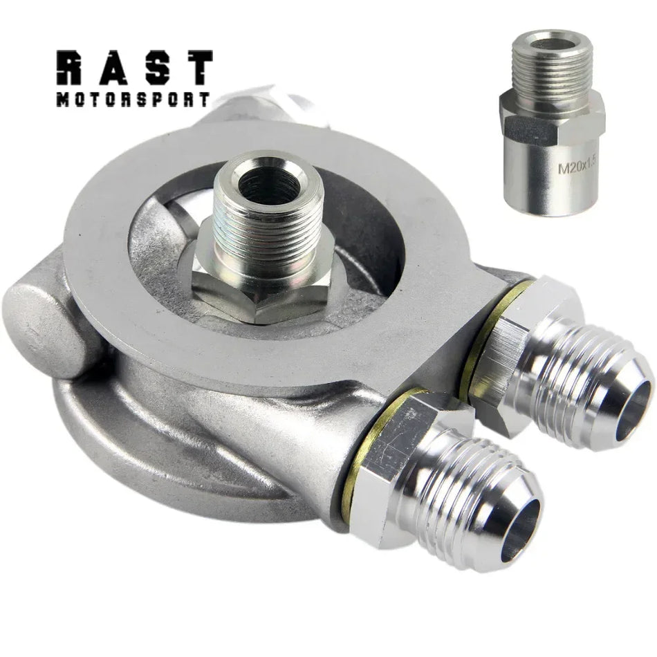 Aluminium AN8 AN10 Öl-Kühler Sandwichplatte Adapter mit Thermostat
