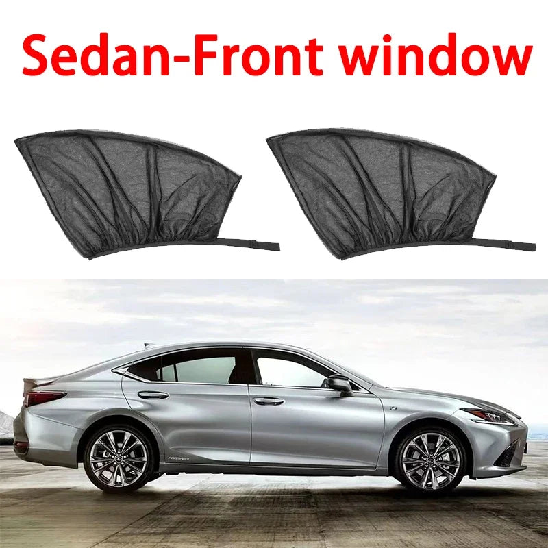 NoEnName_Null 2PCS Mesh Car Sun Shade - UV Protection for Sedan/SUV sedan-front window