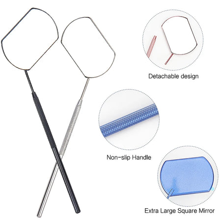 Stainless Steel Eyelash Checking Mirror for Precision Lash Lifting and Extensions