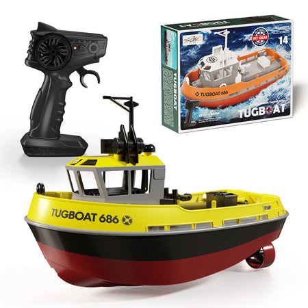 JIKEFUN 686 RC Tugboat 2.4G Dual Motor Remote Control Boat Model Yellow