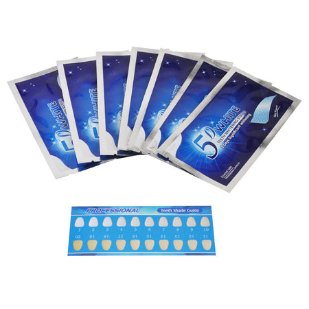 5D Gel Teeth Whitening Strips &ndash; Effective Whitening for False Teeth and Veneers 5D 7pairs 14stickers