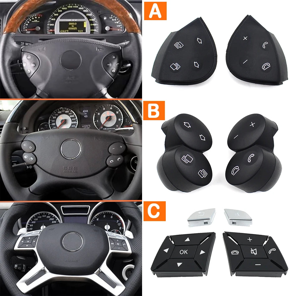 Steering Wheel Button Keys Left and Right PC and ABS for Mercedes-Benz G Class W463