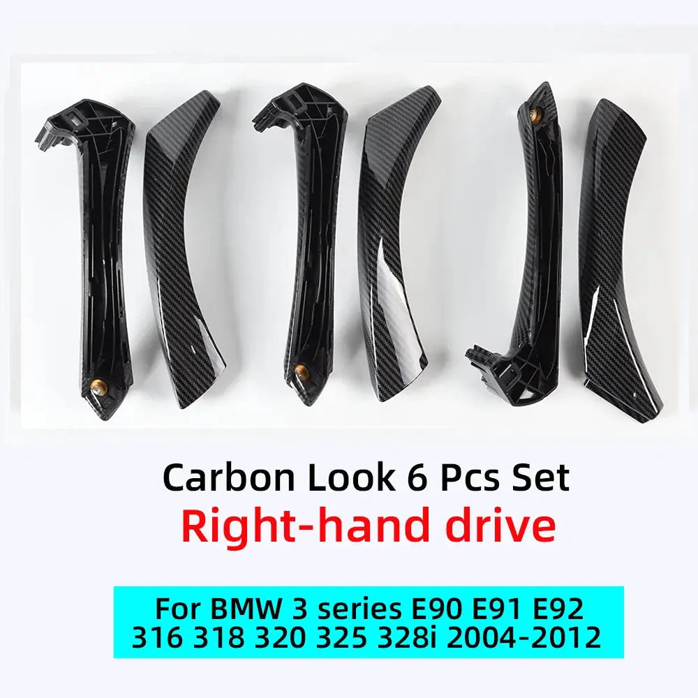 6 Pcs Set Interior Door Handles with Cover Trim Gray Beige Black for BMW 3 Series E90 E91 E92 316 318 320 325 328i 330 335 by InterCyprus Trading Ltd