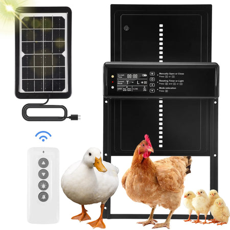 Solar Automatic Chicken Coop Door &ndash; LCD Screen Auto Open
