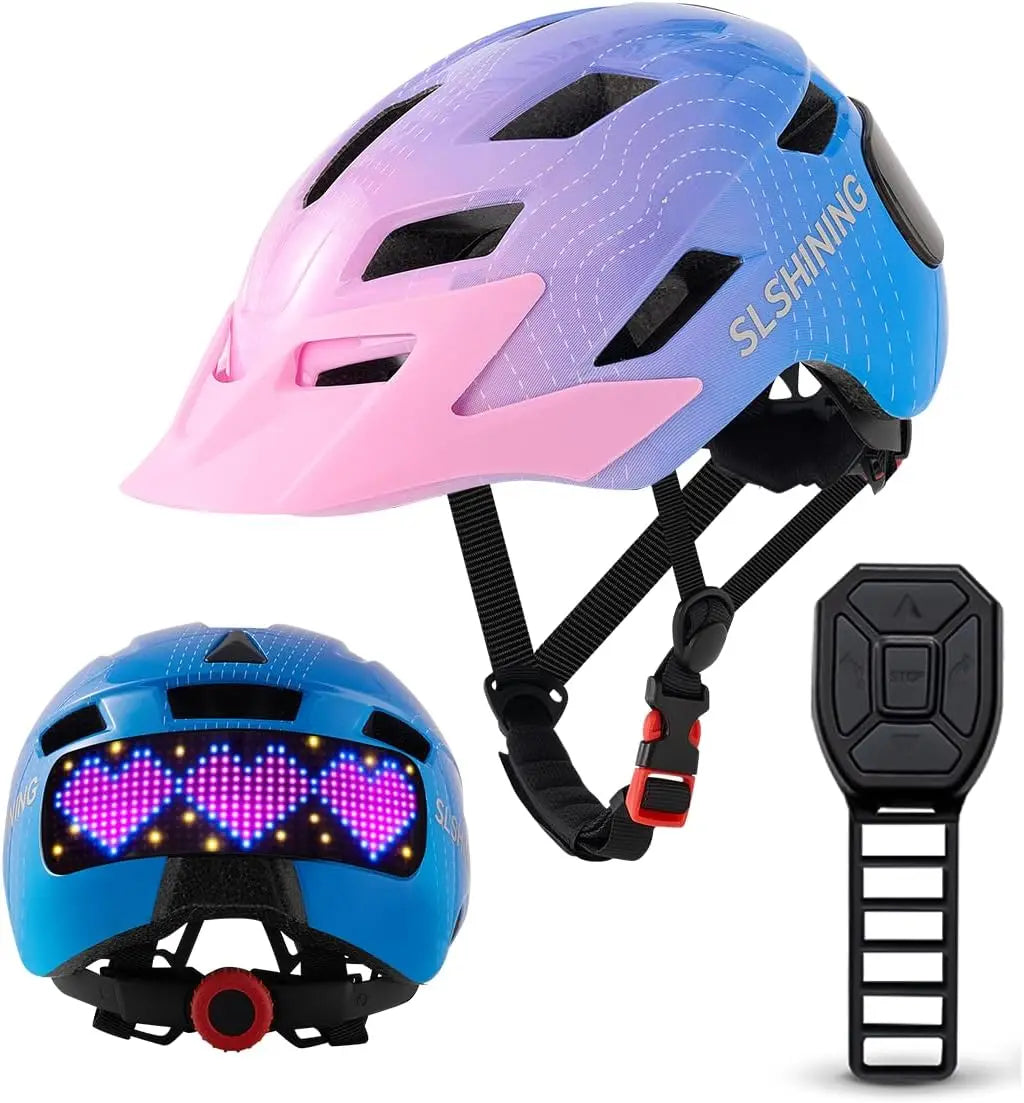 Smart LED Kids Cycling Helmet for Safety and Fun SL030-Pink / S