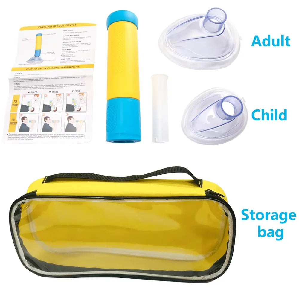 First Aid Kit Choking Device &ndash; Dual Size Rescue For Ages Yellow Bag Kit