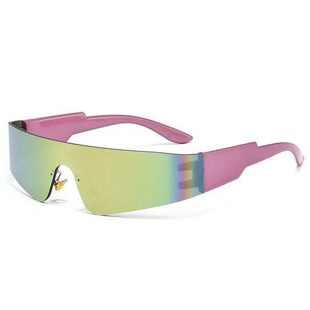 Trendy Cyberpunk Frameless UV400 Sports Sunglasses for Women C3 / As shown in the figu