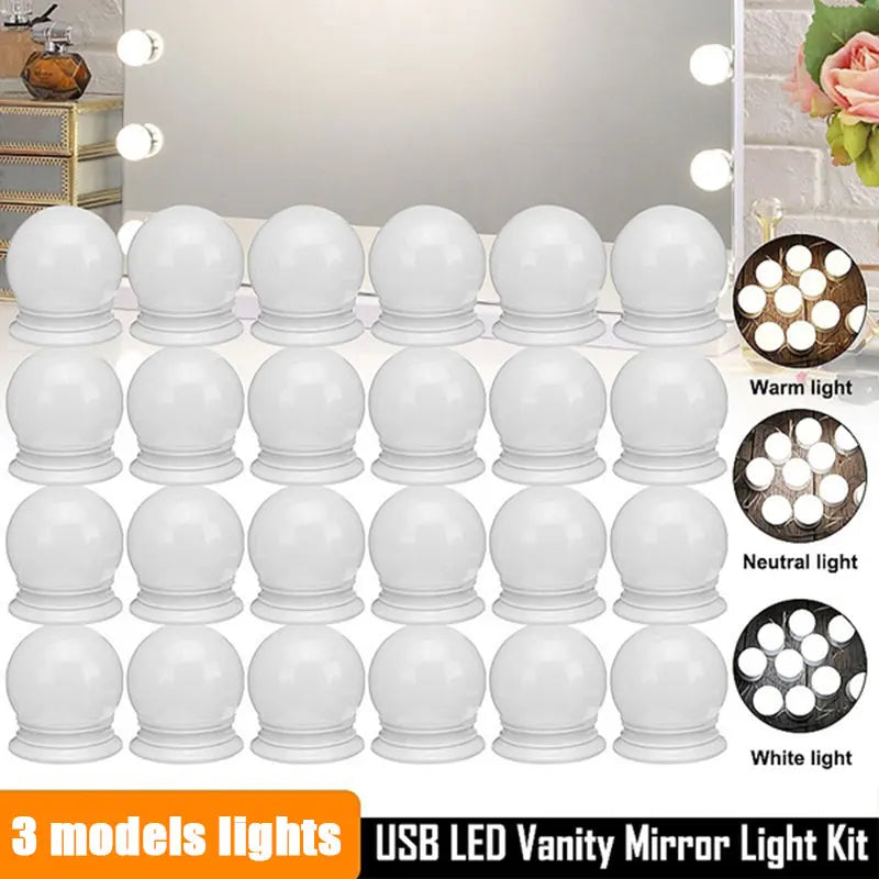 Dimmable LED Vanity Mirror Light With USB Charging For Bathroom