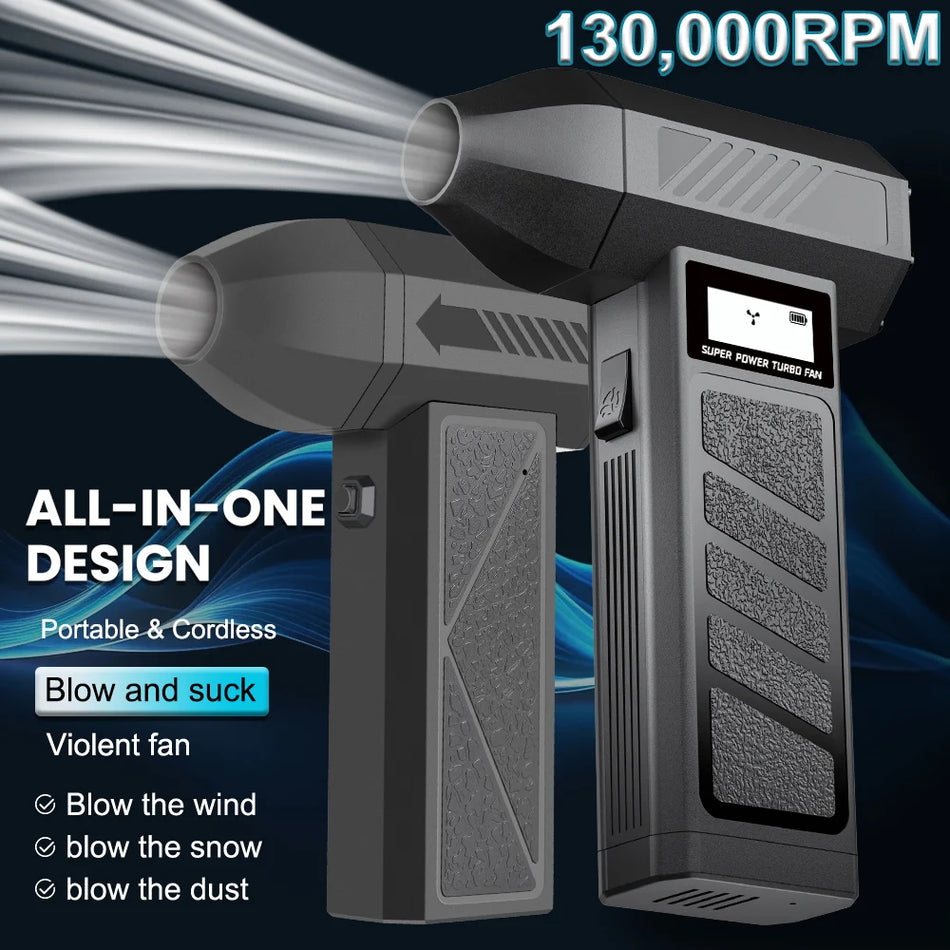 Turbo Fan Air Duster for Tablet PCs, Portable 130000 RPM, Brushless Motor