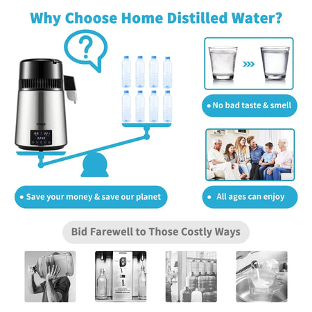 Stainless Water Distiller 4 L 5 Stage Filtration