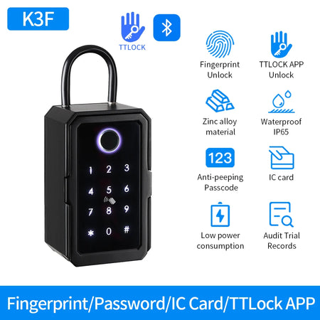 Waterproof Key Safe TTlock Tuya &ndash; Remote App Unlock KB3F-TTLOCK