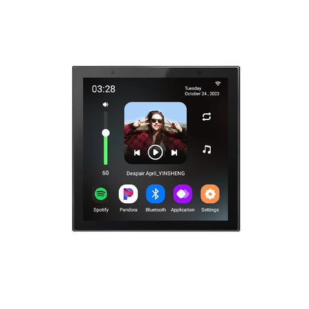 SUMWEE 4-Inch Android 11 Wall Amplifier with Bluetooth and Ceiling Speakers System Black 4X25W