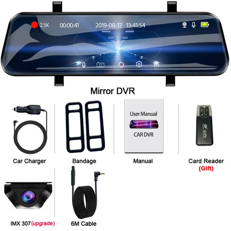 ACCEO 2.5K Dashcam Auto GPS Mirror DVR - WiFi Parking A37-6M RC / 32G