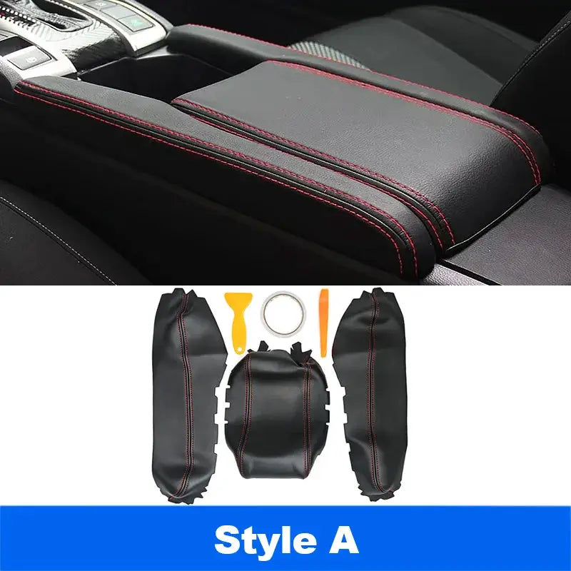 Vtear Car Armrest Cover Center Console Arm Rest Leather Anti-scratch Mat Protection Pad Accessory For Honda Civic 10th 2016-2021 by InterCyprus Trading Ltd