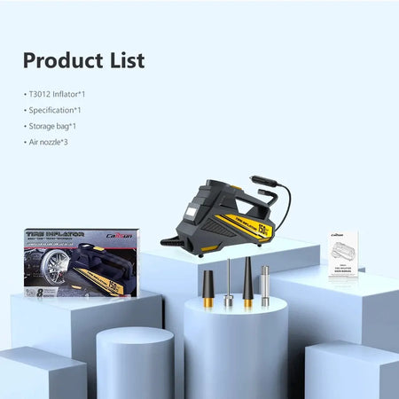 Corded Portable Car Air Pump 12V 150PSI Electric Tire Inflator with LED Light