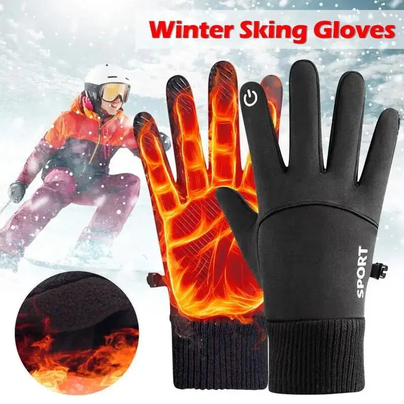 Black Winter Fleece Gloves &ndash; Warm Waterproof Touchscreen Design