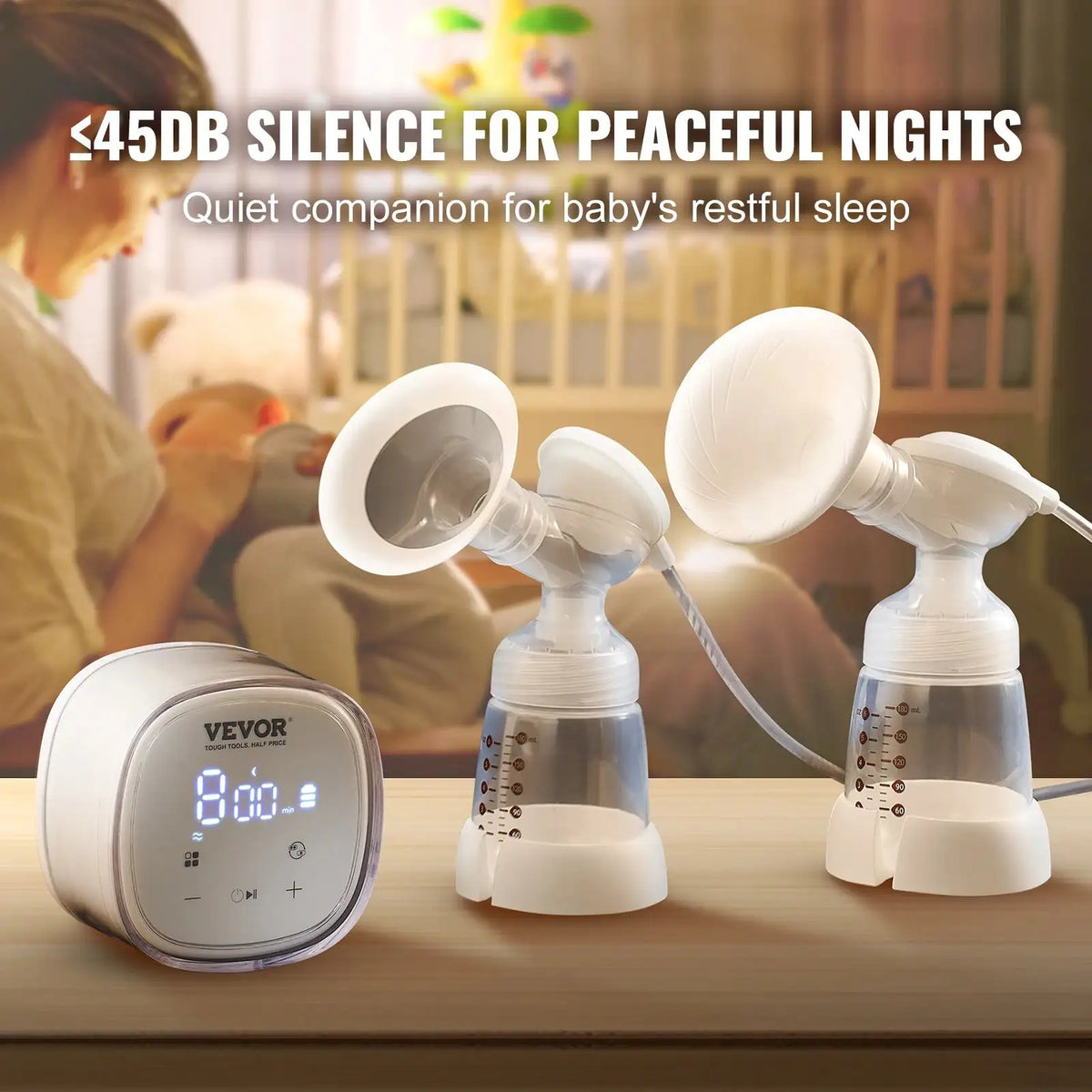 Rechargeable Portable Double Breast Pump 2800mAh Led