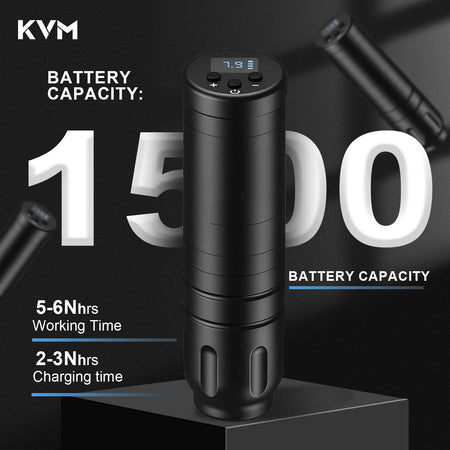 KVM Wireless Tattoo Machine &ndash; Portable 1500mAh Battery