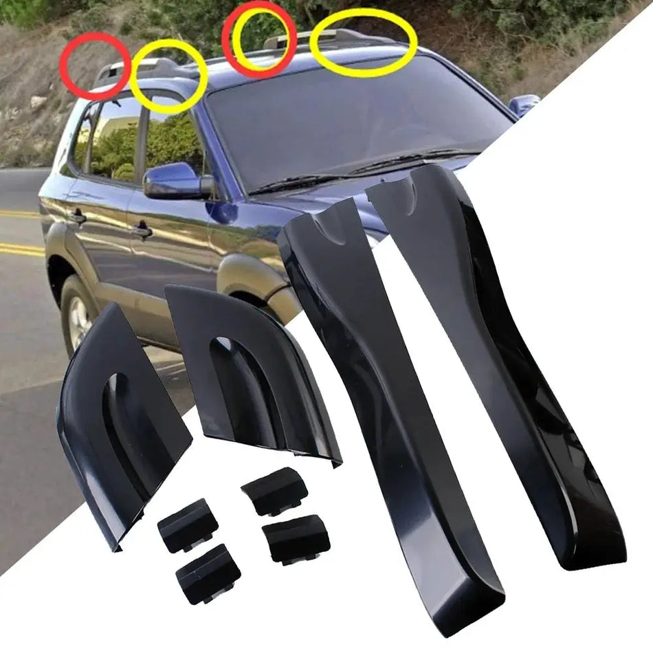 Roof Rack Rail End Caps ABS for Hyundai Tucson 2004-2008 by InterCyprus Trading Ltd