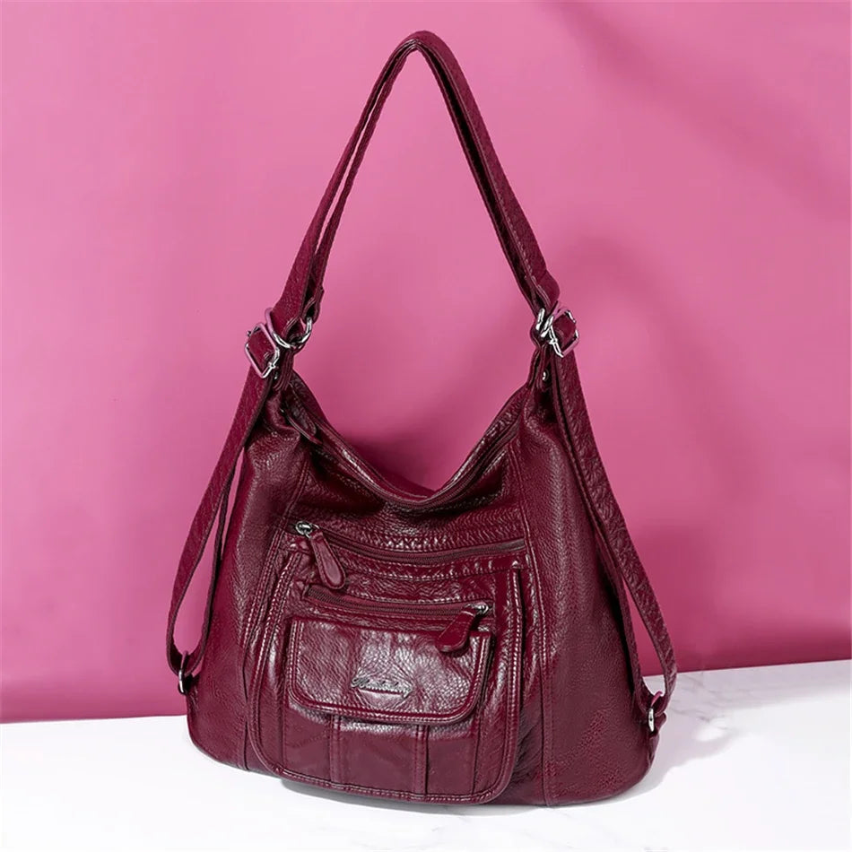 Μαλακό Δερμάτινο Γυναικείο Σακίδιο Πλάτης, Υψηλής Χωρητικότητας Σακίδιο Ταξιδιού, Καθημερινό Σακίδιο για Κορίτσια