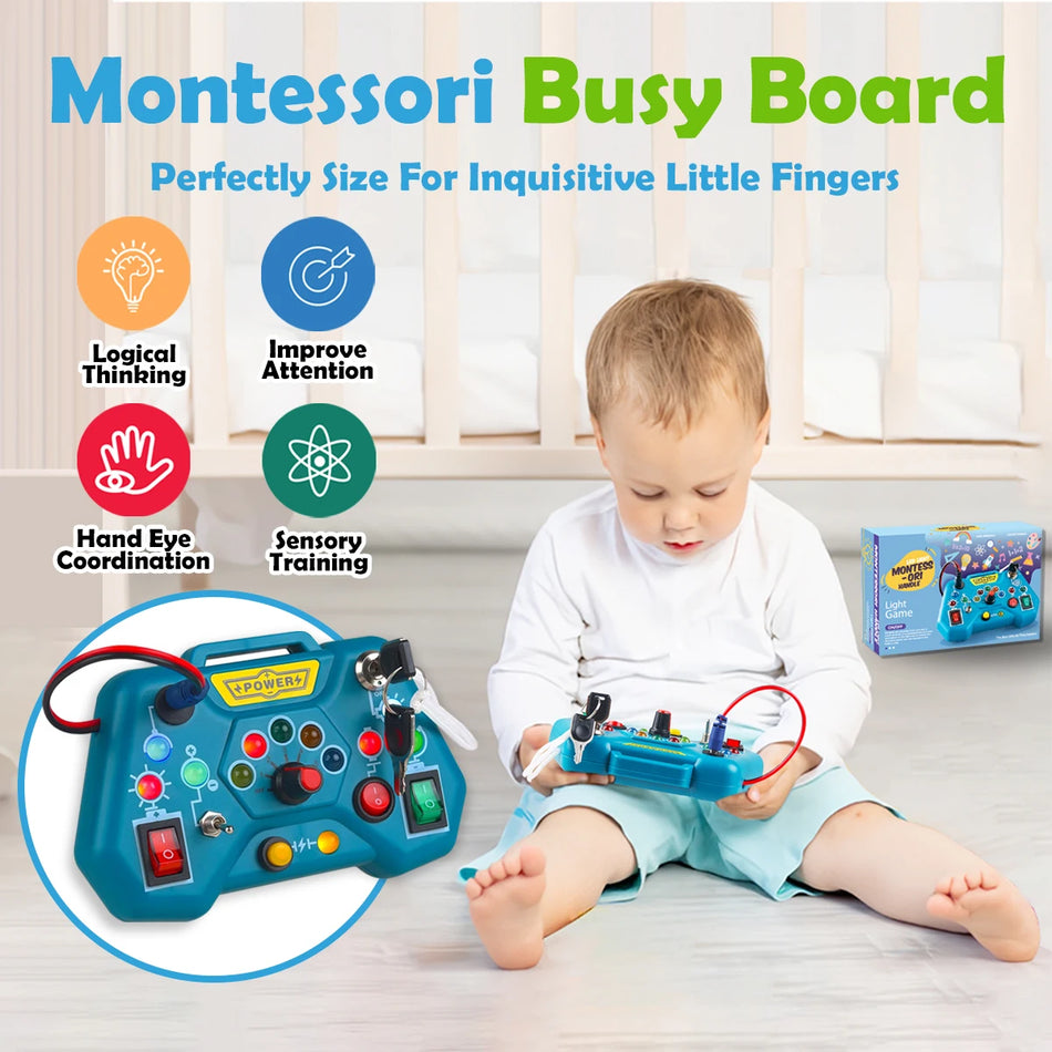 Montessori Busy Board For Toddlers Krāsains Ceļojumu Rotaļlieta 3 6