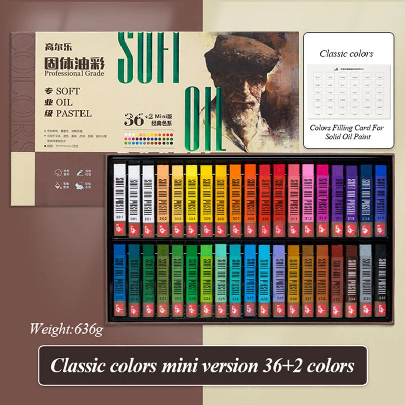 Kuelox Artistic Soft Oil Pastels Mini &ndash; Water Soluble 36-Mini classic