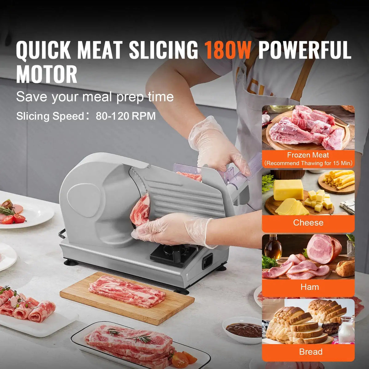 Electric Meat Slicer Adjustable Thickness SUS420