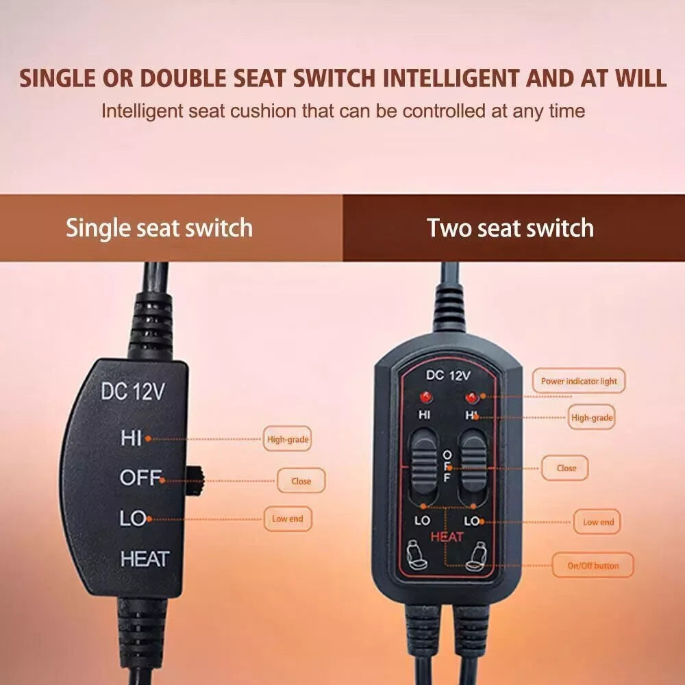 Universal 12V Heated Seat Cushion Cover for Cold Weather Comfort