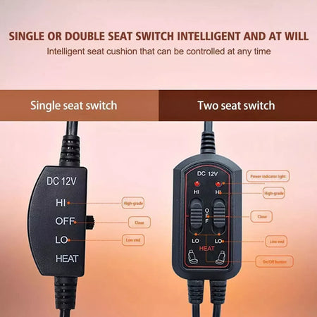 Universal 12V Heated Seat Cushion Cover for Cold Weather Comfort