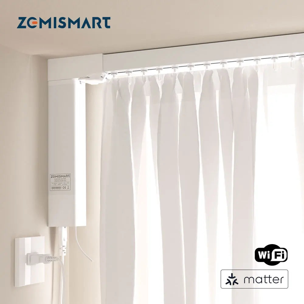 Zemismart Matter WiFi Smart Curtain Motor with Voice Control With UK plug / CHINA / 7.1m(279.5inch)