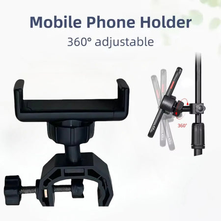 Phone Mic Stand Holder - 360 Degree Rotation Mount Bracket