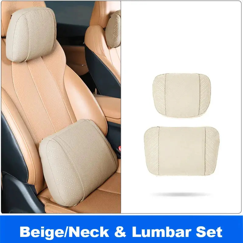 Vtear Universal Car Neck Pillow Lumbar Support Headrest Cushion Memory Foam Luminous Breathable Perforated Interior Accessories by InterCyprus Trading Ltd