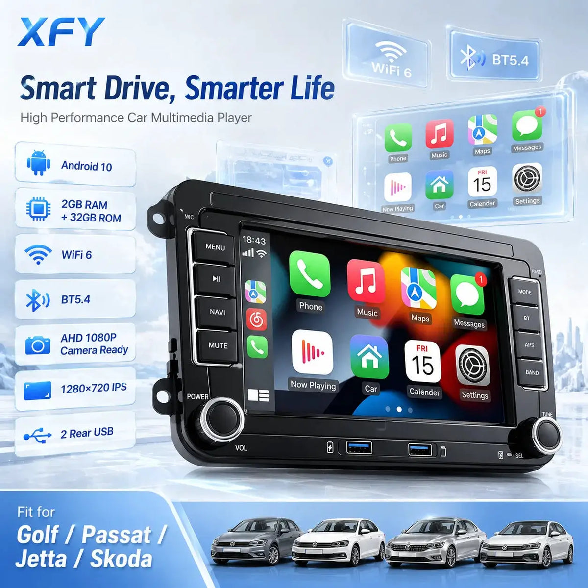 Android CarPlay Radio With 4G 64GB For VW Toyota Ford Golf by InterCyprus Trading Ltd