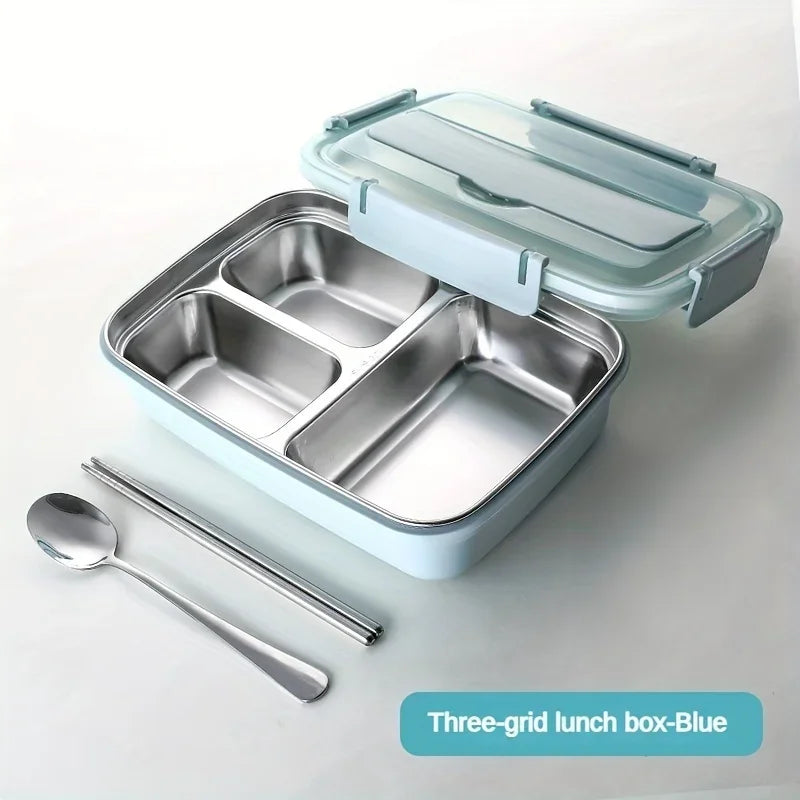 Easy Clean Bento Container - Leak Proof Stainless Steel Blue
