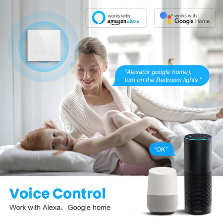 Brazilian Smart Touch Wall Switch - 4/6/8 Gang WiFi Voice Control