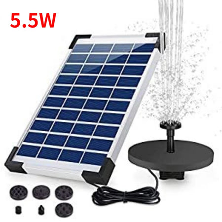6.5W Split Solar Fountain Pump &ndash; Six Nozzles for Bird Bath 5.5W
