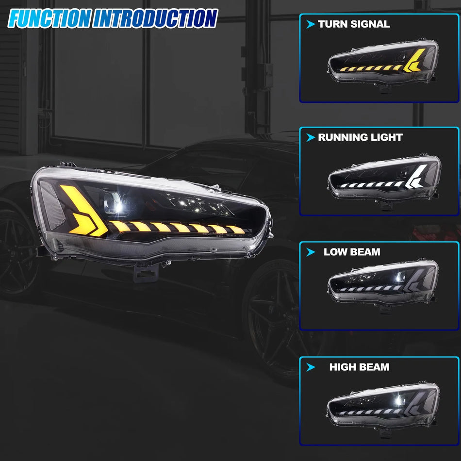 Mitsubishi Lancer LED žarometi z DRL projektorjem in sekvenčnimi smerniki