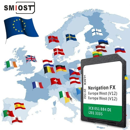 8GB GPS Update Software SMIOST Map SD Card - EU UK Ready
