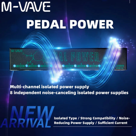 M-VAVE Pedal Power &ndash; Eight Isolated Outputs For 9V Pedals