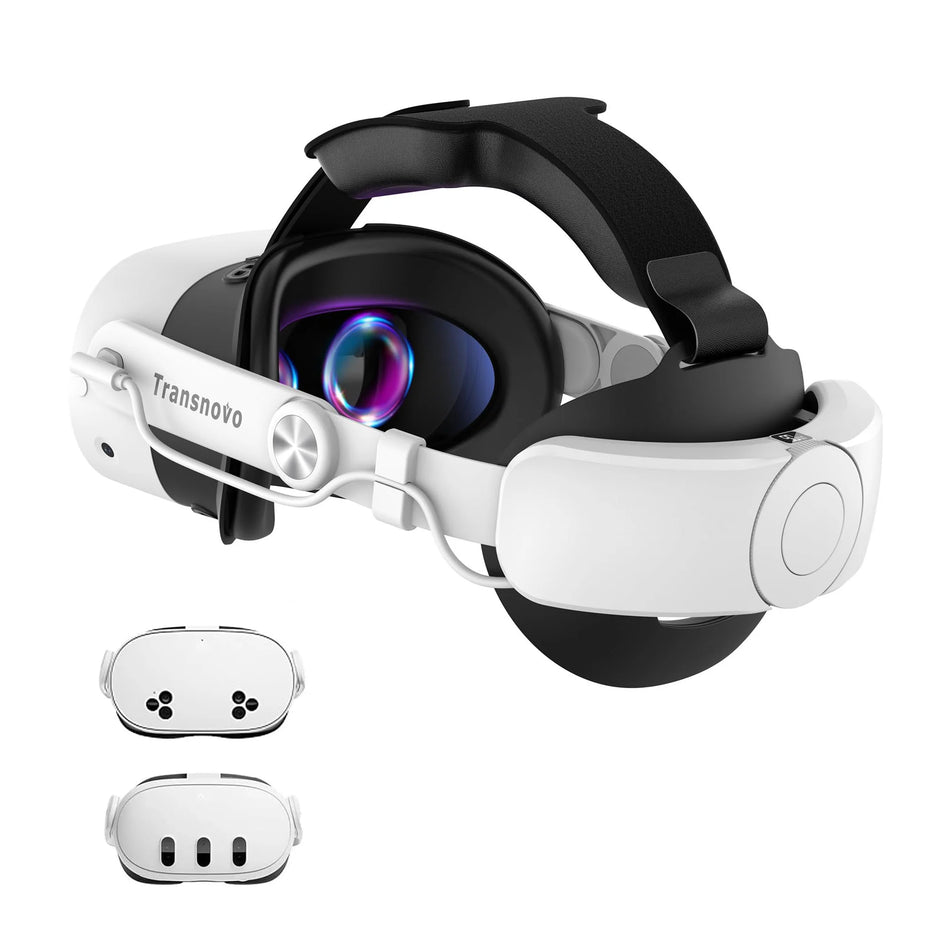 Meta Quest 3 and 3S Head Strap with 10000mAh Battery, One-Button Retractable VR